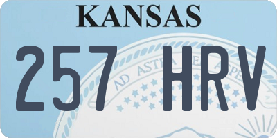 KS license plate 257HRV