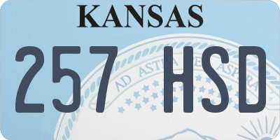 KS license plate 257HSD