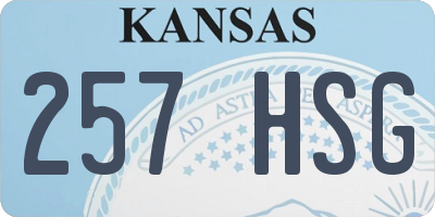KS license plate 257HSG
