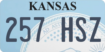KS license plate 257HSZ