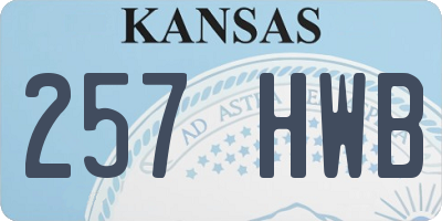KS license plate 257HWB