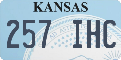 KS license plate 257IHC