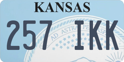 KS license plate 257IKK