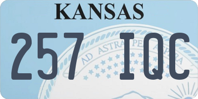 KS license plate 257IQC