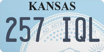 KS license plate 257IQL