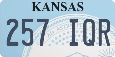 KS license plate 257IQR