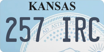 KS license plate 257IRC