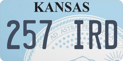 KS license plate 257IRD