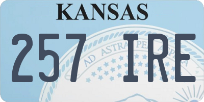 KS license plate 257IRE