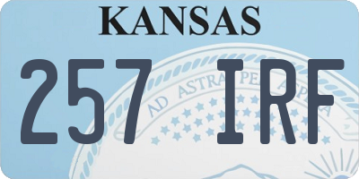 KS license plate 257IRF