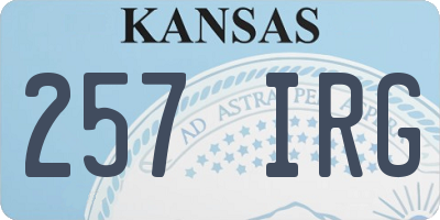 KS license plate 257IRG