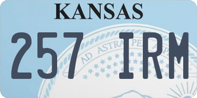 KS license plate 257IRM