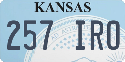 KS license plate 257IRO