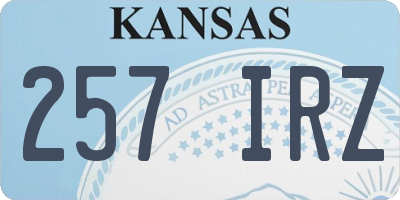 KS license plate 257IRZ