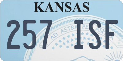 KS license plate 257ISF