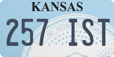 KS license plate 257IST