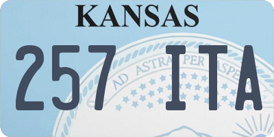 KS license plate 257ITA