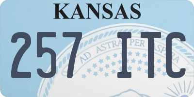 KS license plate 257ITC