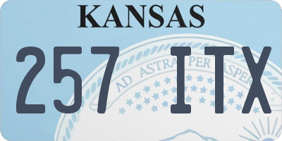KS license plate 257ITX