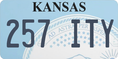 KS license plate 257ITY