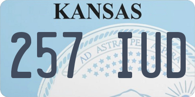 KS license plate 257IUD