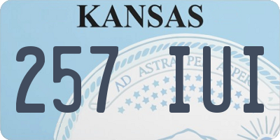 KS license plate 257IUI