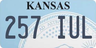 KS license plate 257IUL