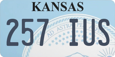KS license plate 257IUS