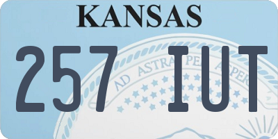 KS license plate 257IUT