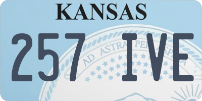 KS license plate 257IVE