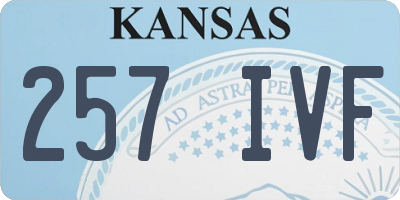 KS license plate 257IVF