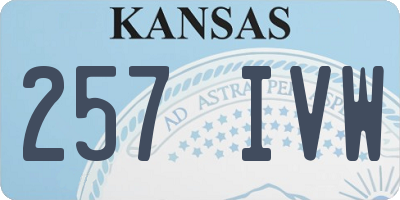 KS license plate 257IVW