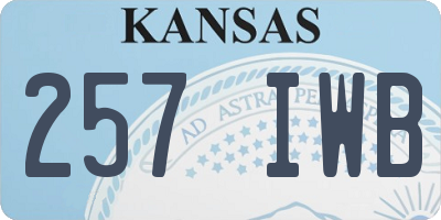 KS license plate 257IWB