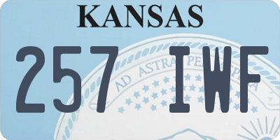 KS license plate 257IWF