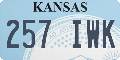 KS license plate 257IWK