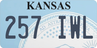KS license plate 257IWL