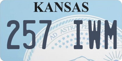 KS license plate 257IWM
