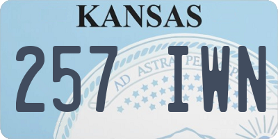KS license plate 257IWN