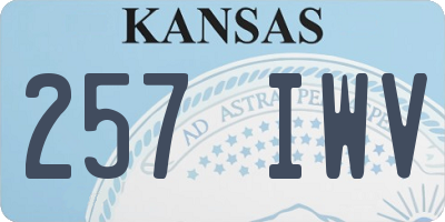 KS license plate 257IWV
