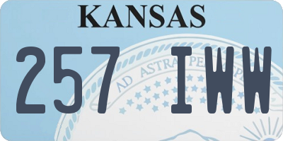 KS license plate 257IWW