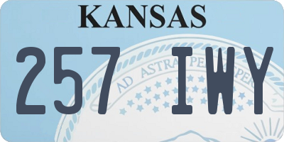 KS license plate 257IWY