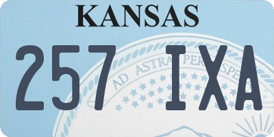 KS license plate 257IXA