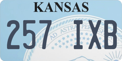 KS license plate 257IXB