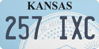 KS license plate 257IXC