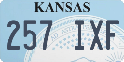 KS license plate 257IXF