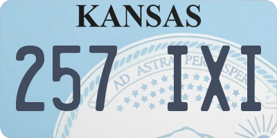 KS license plate 257IXI