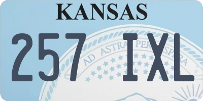 KS license plate 257IXL
