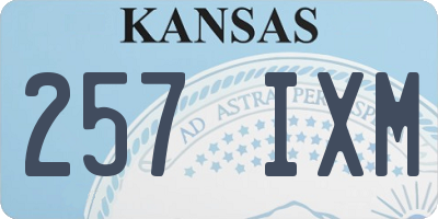 KS license plate 257IXM