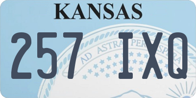 KS license plate 257IXQ