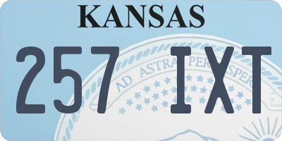KS license plate 257IXT